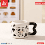 ⁦1Pc Random Ceramic Mug Cow Pattern - 380ml⁩ - الصورة ⁦4⁩