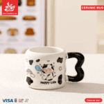⁦1Pc Random Ceramic Mug Cow Pattern - 380ml⁩ - الصورة ⁦5⁩