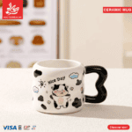 ⁦1Pc Random Ceramic Mug Cow Pattern - 380ml⁩ - الصورة ⁦6⁩