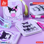 ⁦1Pc Random – Makeup Leather Mirror – Kuromi⁩ - الصورة ⁦2⁩
