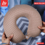Cushion Neck Pillow - Small Squares Brown