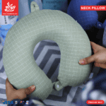 Cushion Neck Pillow - Small Squares Mint
