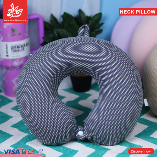 Cushion Neck Pillow - Dots Gray