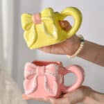 ⁦1Pc Random - Ceramic Mug Square Bow - 350ml⁩ - الصورة ⁦3⁩