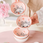 ⁦Set of 4 Pcs Ceramic Bowls 350ml Disney Orignal - Lulu Cat⁩ - الصورة ⁦2⁩