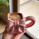 ⁦1Pc Random - Ceramic Mug Square Bow - 350ml⁩ - الصورة ⁦9⁩