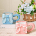 ⁦1Pc Random - Ceramic Mug Square Bow - 350ml⁩ - الصورة ⁦2⁩