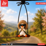 ⁦Polymer Clay Swinging Car Charm - Swinging Duck⁩ - الصورة ⁦2⁩