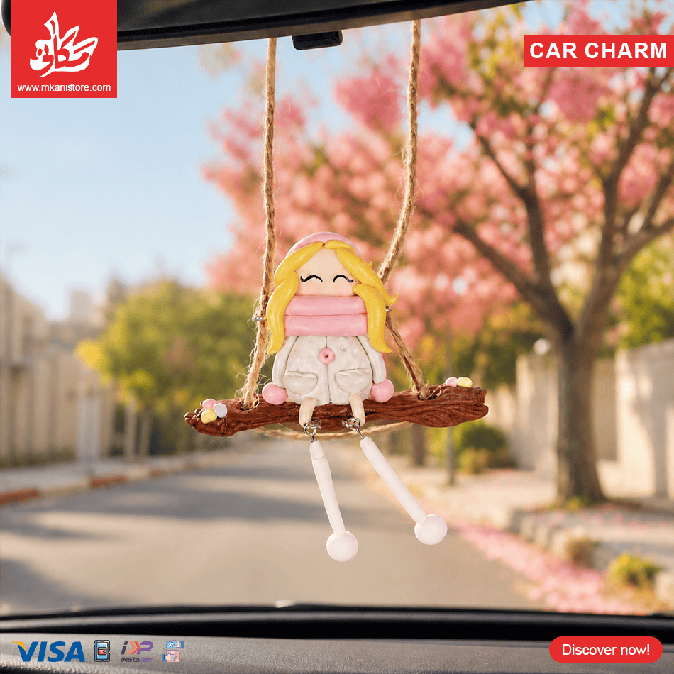 11 Polymer Clay Swinging Car Charm - Girly - الصورة 1
