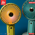 ⁦1Pc Random - Hand/Stand Fan Multi Lighting - 3 Speed - Battery Recharging⁩ - الصورة ⁦2⁩