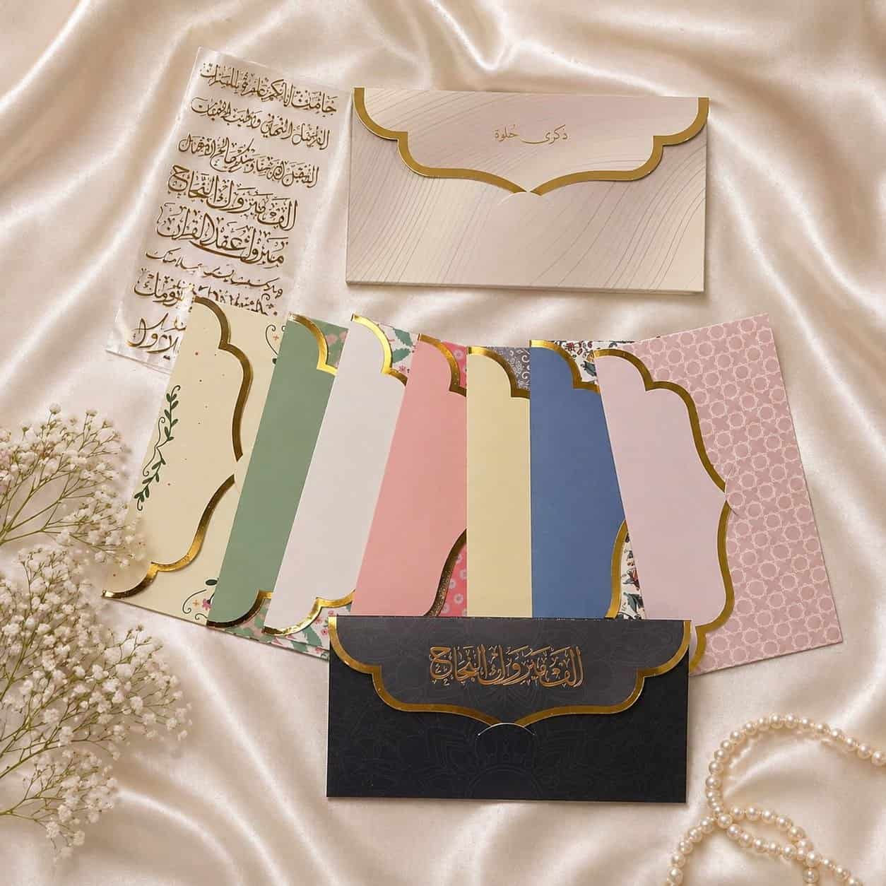 9 8Pcs Occasion Greeting Envelopes – مجموعة 8 أظرف تهنئة للمناسبات - الصورة 1