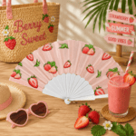 ⁦1Pc Random - Large Folding Hand Fan - Fruits⁩ - الصورة ⁦3⁩