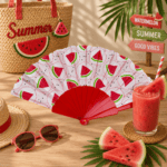 ⁦1Pc Random - Large Folding Hand Fan - Fruits⁩ - الصورة ⁦4⁩