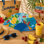 ⁦1Pc Random - Large Folding Hand Fan - Fruits⁩ - الصورة ⁦5⁩