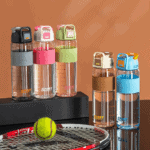 1Pc Random Acrylic Clear Water Bottle - Sports 680ml