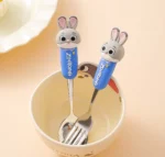 ⁦Set 2pc Zootopia - Disney Orignal stainless steel - Spoon+fork - Judy⁩ - الصورة ⁦2⁩