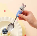 ⁦Set 2pc Zootopia - Disney Orignal stainless steel - Spoon+fork - Judy⁩ - الصورة ⁦3⁩
