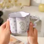 ⁦1Pc Random Ceramic Mug With Cute Animal Circle Pattern - 400ml⁩ - الصورة ⁦3⁩