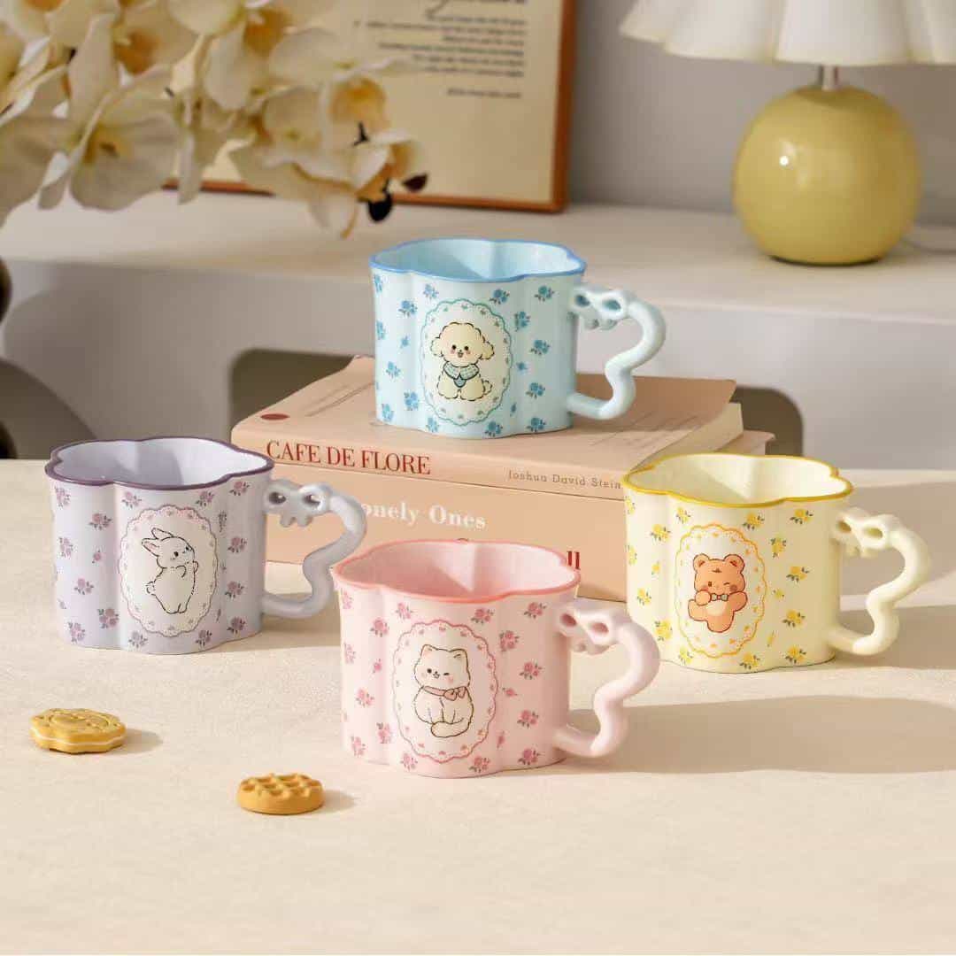 207 1Pc Random Ceramic Mug With Cute Animal Circle Pattern - 400ml - الصورة 1