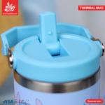 ⁦Thermal Mug 900ml with Lid and Handle - Powerpuff Blue⁩ - الصورة ⁦2⁩
