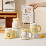 1Pc Random - 3D Ceramic Mug With Lid - Duck 400ml