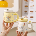⁦1Pc Random - 3D Ceramic Mug With Lid - Duck 400ml⁩ - الصورة ⁦4⁩