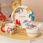 ⁦Luxurious Set Of 5pcs Disney Orignal - Ceramic Dinnerware with Portable Gift Box - Zootopia Judy⁩ - الصورة ⁦2⁩
