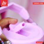⁦Thermal Mug 900ml with Lid and Handle - Powerpuff White⁩ - الصورة ⁦2⁩
