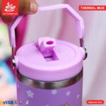 ⁦Thermal Mug 900ml with Lid and Handle - Powerpuff White⁩ - الصورة ⁦3⁩