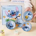 ⁦Set of 4 Pcs Ceramic Bowls 350ml Disney Orignal - Stitch Happy⁩ - الصورة ⁦4⁩