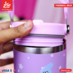 ⁦Thermal Mug 900ml with Lid and Handle - Powerpuff White⁩ - الصورة ⁦4⁩