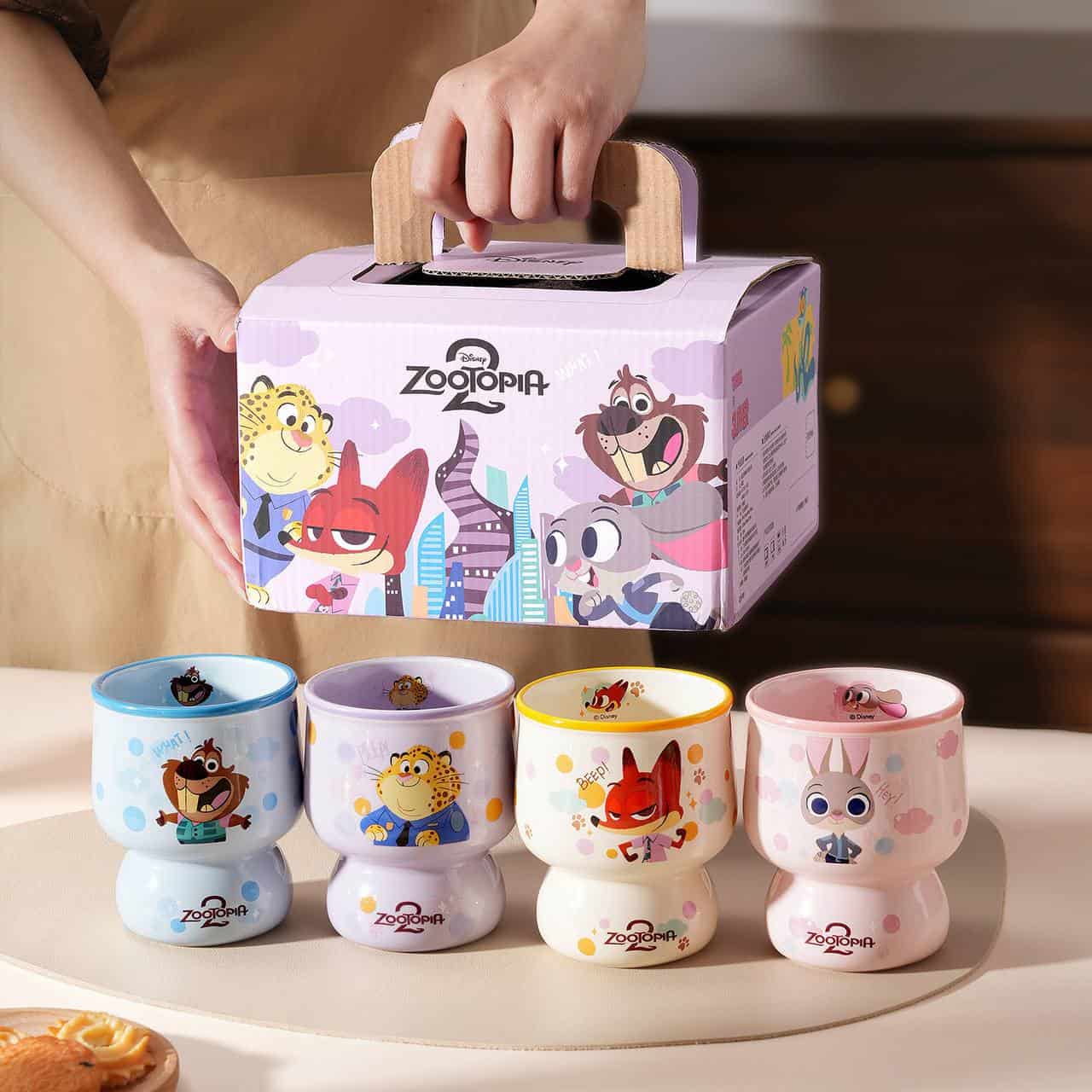 319 Set of 4 Pcs Ceramic Mug 320ml Disney Orignal - Zootopia - الصورة 1
