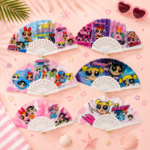 ⁦1Pc Random - Large Folding Hand Fan - Powerpuff⁩ - الصورة ⁦7⁩