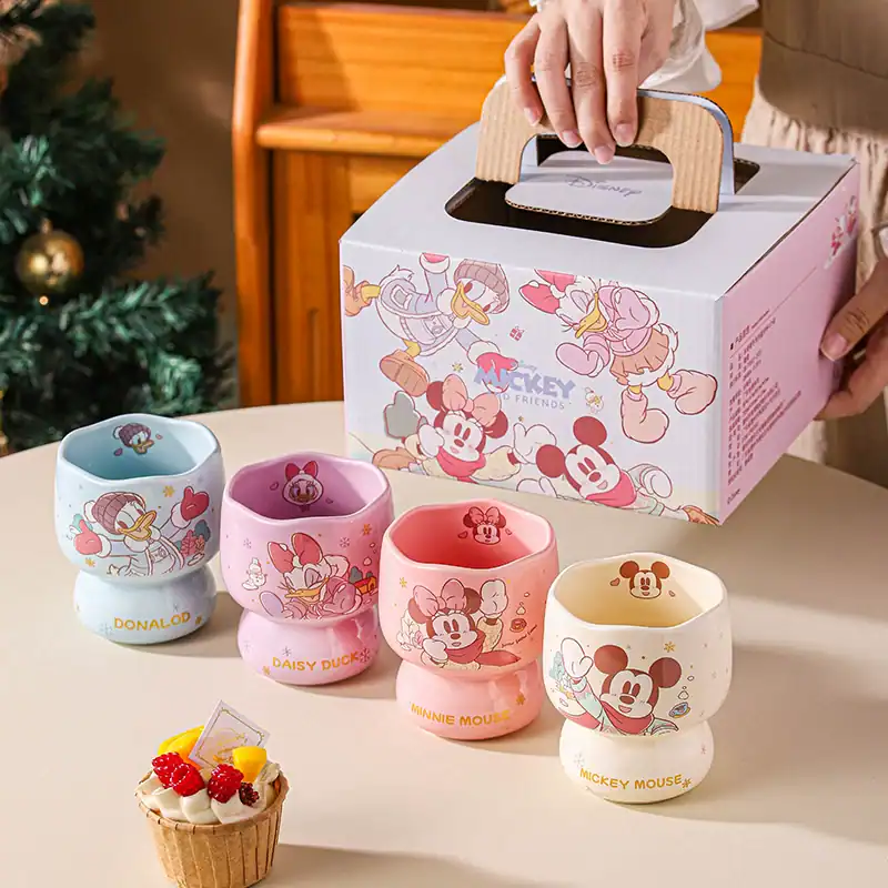 328 Set of 4 Pcs Ceramic Mug 320ml Disney Orignal - Mickey Family - الصورة 1