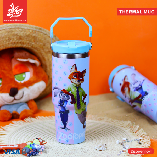 Thermal Mug 900ml with Lid and Handle - Zootopia - Nick & Judy