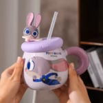 ⁦1Pc Random - Ceramic Mug 500ml Disney Orignal with Lid and Straw - Zootopia⁩ - الصورة ⁦4⁩