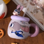 ⁦1Pc Random - Ceramic Mug 500ml Disney Orignal with Lid and Straw - Zootopia⁩ - الصورة ⁦6⁩