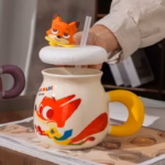⁦1Pc Random - Ceramic Mug 500ml Disney Orignal with Lid and Straw - Zootopia⁩ - الصورة ⁦8⁩