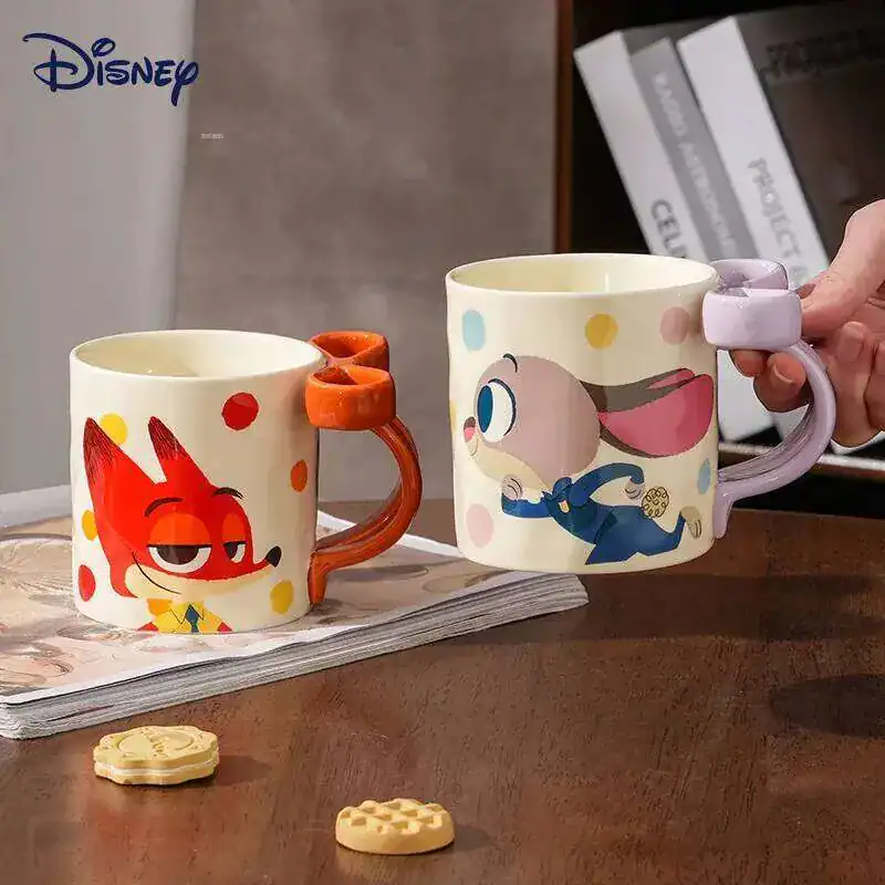342 1Pc Random - Ceramic Mug 360ml Disney Orignal with Creative Ribbon – Zootopia - الصورة 1