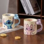 1Pc Random - Ceramic Mug 360ml Disney Orignal with Creative Ribbon – Stitch