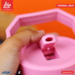 ⁦Thermal Mug 900ml with Lid and Handle - Stitch Pink⁩ - الصورة ⁦2⁩