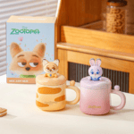 ⁦1Pc Random – Ceramic Mug 350ml Disney Orignal With a 3D Character Lid – Zootopia⁩ - الصورة ⁦3⁩