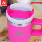 ⁦Stanley Quencher H2.O Tumbler With Handle 600ml - Fuchsia⁩ - الصورة ⁦2⁩
