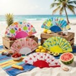 ⁦1Pc Random - Large Folding Hand Fan - Fruits⁩ - الصورة ⁦2⁩