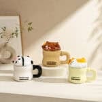 1Pc Random - 3D Ceramic Mug Sleep Bear With Lid - 400ml
