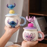 1Pc Random - High Value Ceramic Mug 500ml Disney Orignal With Lid - Stitch