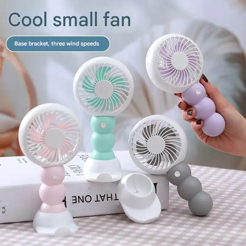 87 1Pc Random - Hand/Stand Fan - 3 Speed - Battery Recharging - الصورة 1