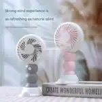 ⁦1Pc Random - Hand/Stand Fan - 3 Speed - Battery Recharging⁩ - الصورة ⁦2⁩