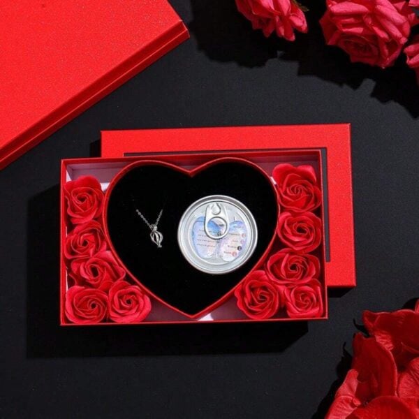 Exclusive Pearl Necklace Jewelry With Rose Gift Box - Heart Red Edition