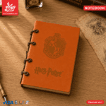 Vintage Notebook Rope Binding A6 PU Leather - Harry Potter - Orange - 112 Kraft Pages